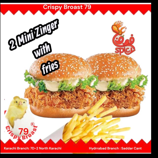 Deal 1 : 2 Mini  Zinger Berger with Fries